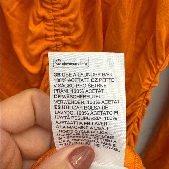 & Other Stories Fitted Ruched Dress in Orange - Picture 7 of 11